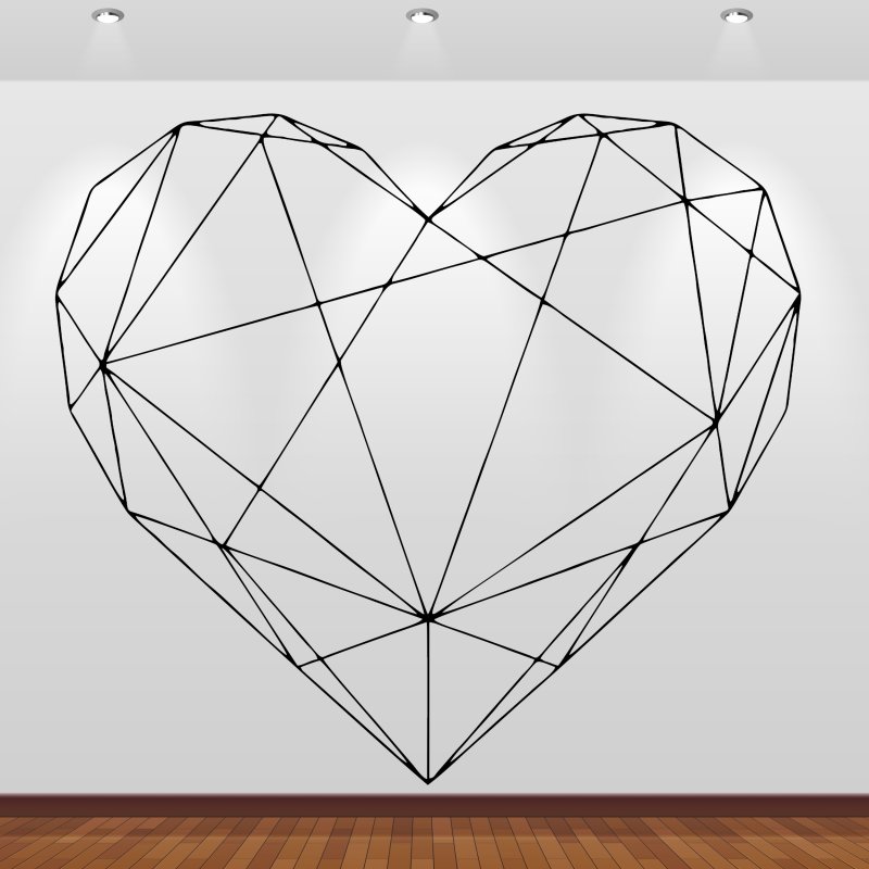 Preview: Wandsticker 46209 Herz geometrisch